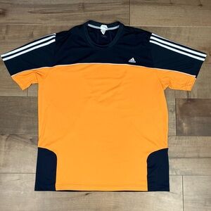 Adidas Men’s Size XL Clima365 Athletic Short Sleeve Shirt Navy & Orange